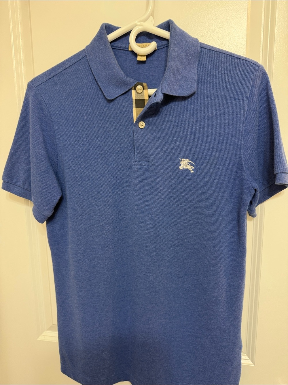 Burberry Royal Blue Polo with Signature Equestrian Logo